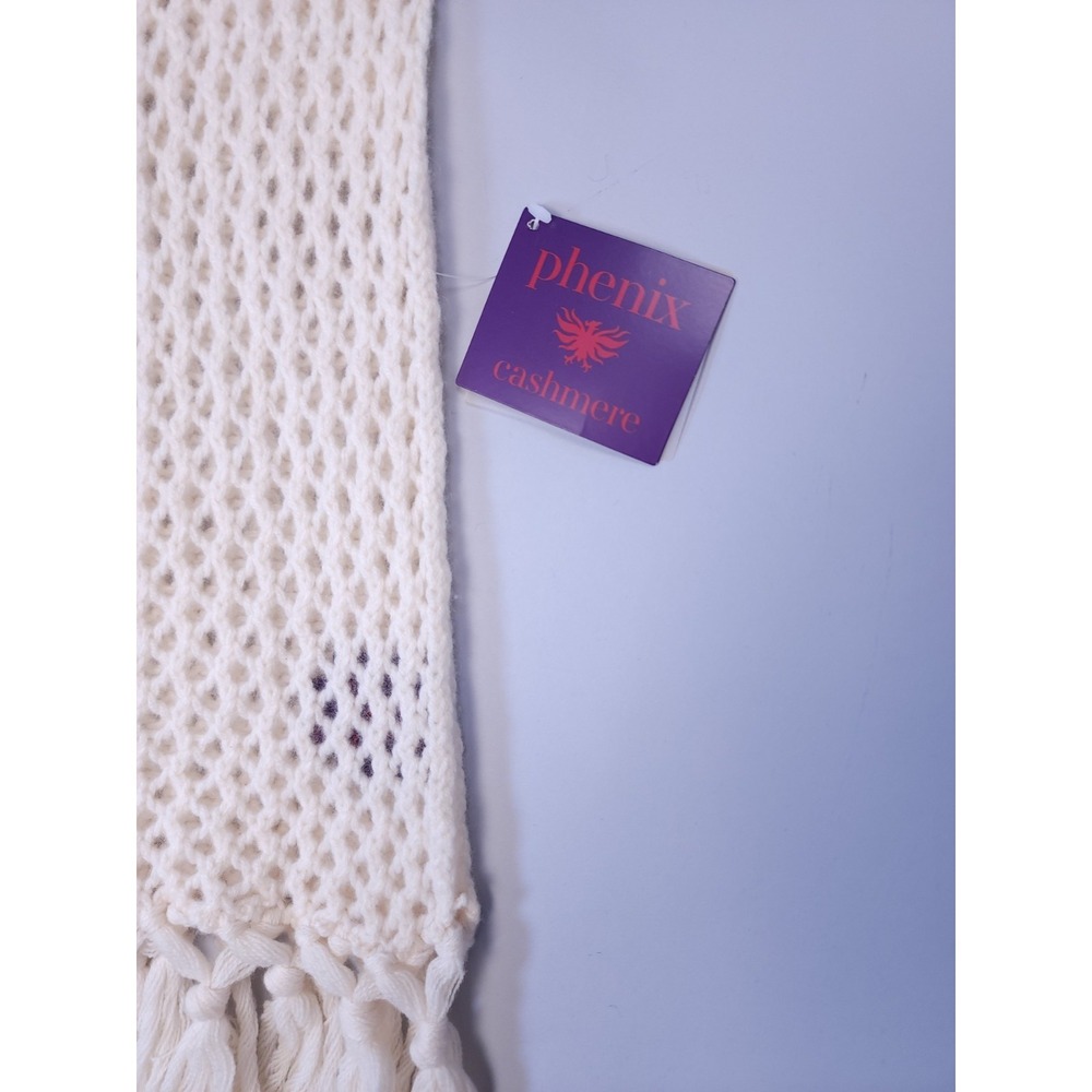 NWT Phenix Ivory 100% Cashmere Scarf Soft Cozy Minimalist Quiet Luxury Chic 8x64